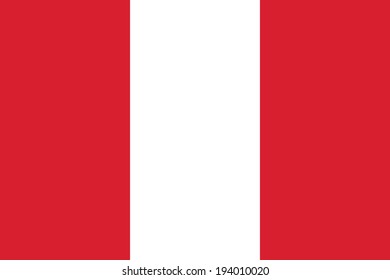 Civil flag of Peru. Vector. Accurate dimensions, elements proportions and colors.