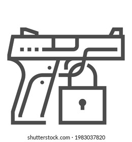 Icono de vector de línea cuadrada de arma civil.