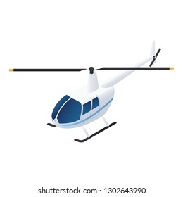 Civil helicopter icon. Isometric of civil helicopter vector icon for web design isolated on white background