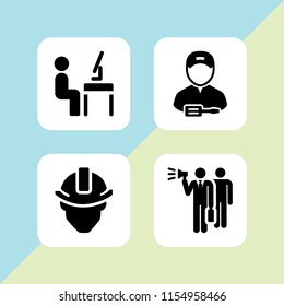 civil icon. 4 civil set with worker vector icons for web and mobile app