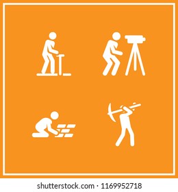 civil icon. 4 civil vector set. engineer and worker icons for web and design about civil theme