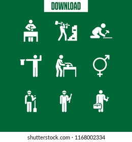 civil icon. 9 civil vector set. intersex, worker and engineer icons for web and design about civil theme