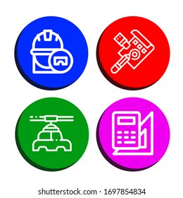 conjunto de iconos civiles. Colección de iconos de Ingeniero, Borrador, Fabricante, Ingeniería