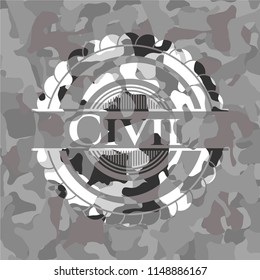 Civil on grey camouflage pattern