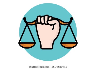 Civil right colored outline icon. icon related to law and justice. law elements vector illustration