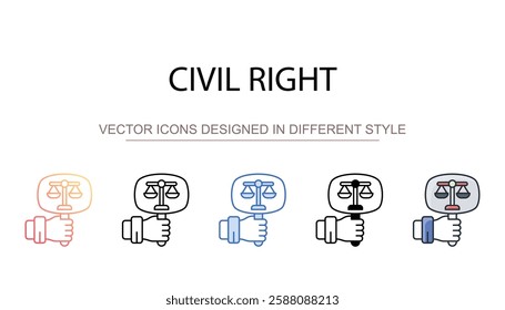 Civil Right icon design with white background stock illustration