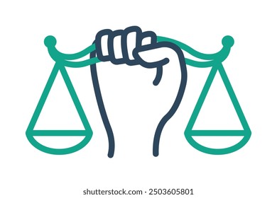 Civil right icon. icon related to law and justice. line icon style. law elements vector illustration