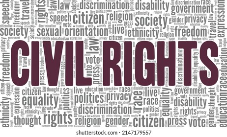 Civil Rights conceptual vector illustration word cloud isolated on white background.