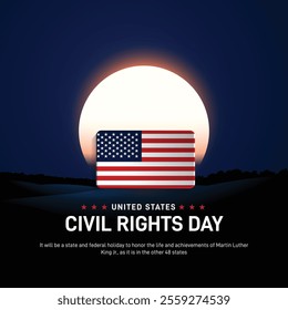 civil rights day creative banner, poster, social media post, postcard, background, template, backdrop, web banner, greetings design etc. Happy Martin Luther King Jr. Day Background vector Illustration