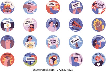 Ilustrações de direitos civis e igualdade ilustram o vetor. Modelo de design de símbolo de ilustração para elemento de interface do usuário móvel da Web.