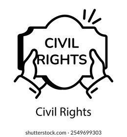 Civil rights icon in linear style