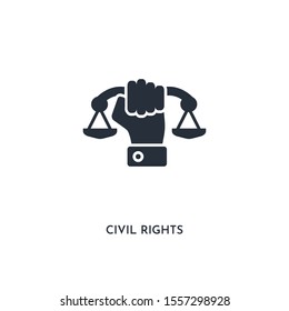 Civil Rights Icon. Simple Element Illustration. Isolated Trendy Filled Civil Rights Icon On White Background. Can Be Used For Web, Mobile, Ui.