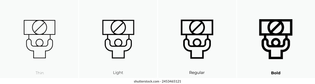 icono de derechos civiles. Diseño de estilo fino, ligero, regular y audaz aislado sobre fondo blanco