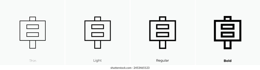 icono de derechos civiles. Diseño de estilo fino, ligero, regular y audaz aislado sobre fondo blanco