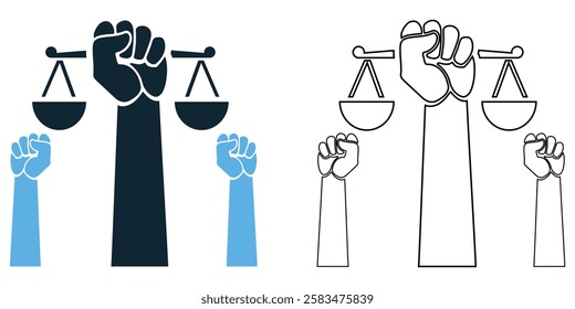 Civil rights icon vector, freedom, equality, and justice, legal, social and advocacy pictogram symbol ui and ux design, glyphs and stroke line