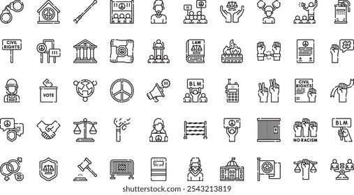 Civil rights movement icons High-Quality Vector Icons Collection with Editable Stroke. Ideal for Professional and Creative Projects.