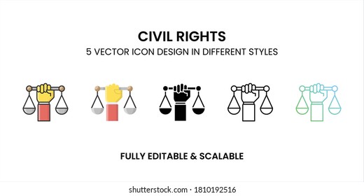 Civil Rights Vector Icon Colored Outline Stock Vector Royalty Free 1810192516 Shutterstock 7004