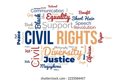 Civil Rights word cloud background. Federal awareness Vector illustration design concept.