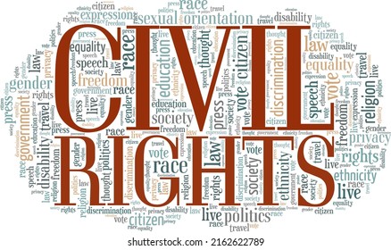 Civil Rights word cloud conceptual design isolated on white background.
