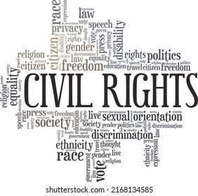Civil Rights word cloud conceptual design isolated on white background.