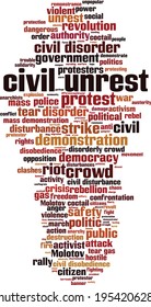 Civil Unrest Word Cloud Concept. Collage Made Of Words About Civil Unrest. Vector Illustration