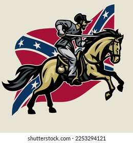 Civil War Confederate Army Riding Horse and Hold the Sword svg