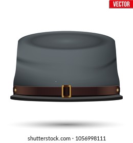 Civil War Confederate Cavalry Hat. American Confederate Kepi. Front view. Vector Illustration isolated on a white background.