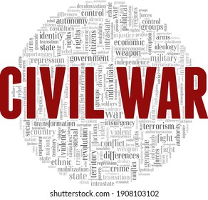 Civil War Vector Illustration Word Cloud Stock Vector (Royalty Free ...