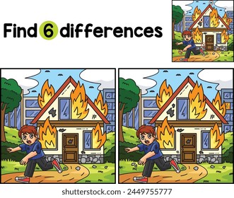 Civilian with a Burning House Find The Differences