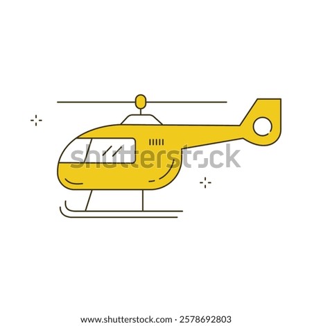 Civilian Helicopter Transportation Vector Icon design