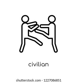 civilian icon. Trendy modern flat linear vector civilian icon on white background from thin line Army collection, outline vector illustration