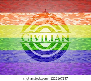 Civilian lgbt colors emblem 