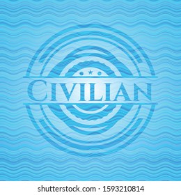 Civilian water wave representation style badge. Vector Illustration. Detailed.