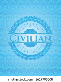 Civilian water wave representation style badge. Vector Illustration. Detailed.