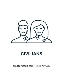 Civilians icon. Line simple line War icon for templates, web design and infographics