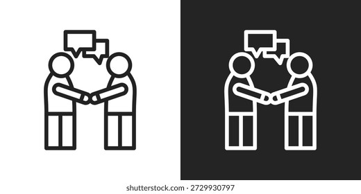 Civility Icon In Black And White Line Style
