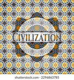 Civilization arabic emblem background. Arabesque decoration. 
