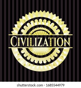 Civilization gold shiny emblem. Vector Illustration. Detailed.
