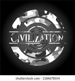 Civilization on grey camo pattern
