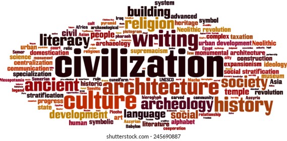 Civilization word cloud concept. Vector illustration