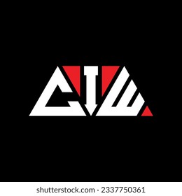 CIW triangle letter logo design with triangle shape. CIW triangle logo design monogram. CIW triangle vector logo template with red color. CIW triangular logo Simple, Elegant, and Luxurious design.