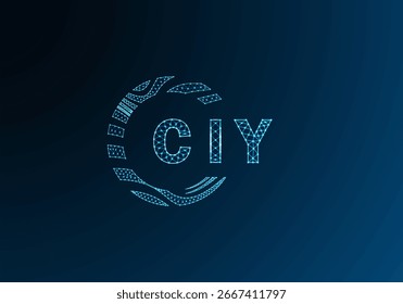 Diseño de Vector de logotipo de letra poli baja CIY. Diseño de logotipo de poliéster inferior CIY. Diseño único del logotipo de baja poli de CIY.