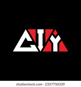 CIY triangle letter logo design with triangle shape. CIY triangle logo design monogram. CIY triangle vector logo template with red color. CIY triangular logo Simple, Elegant, and Luxurious design.