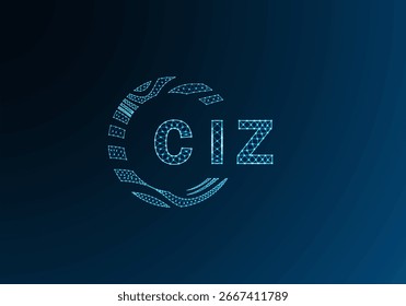 Diseño de Vector de logotipo de letra poli baja CIZ. Diseño de logotipo de poliéster inferior CIZ. Diseño único del logotipo de baja poli de CIZ.