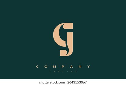 CJ Abstract Geometric Logo Design. Modern and elegant logo design with simplistic typography elements, showcasing branding excellence.