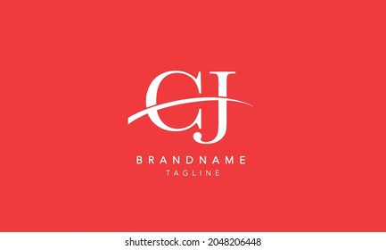 CJ Alphabet initial swoosh Abstract Icon Logo vector illustration