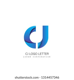 cj c j circle lowercase design of alphabet letter combination with infinity suitable as a logo for a company or business - Vector