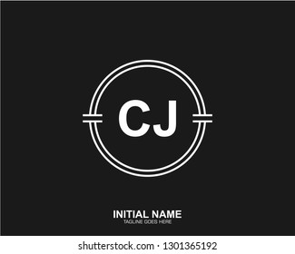 CJ C J Initial logo letter with minimalist concept vector