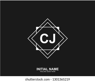 CJ C J Initial logo letter with minimalist concept vector