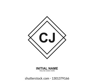 CJ C J Initial logo letter with minimalist concept vector